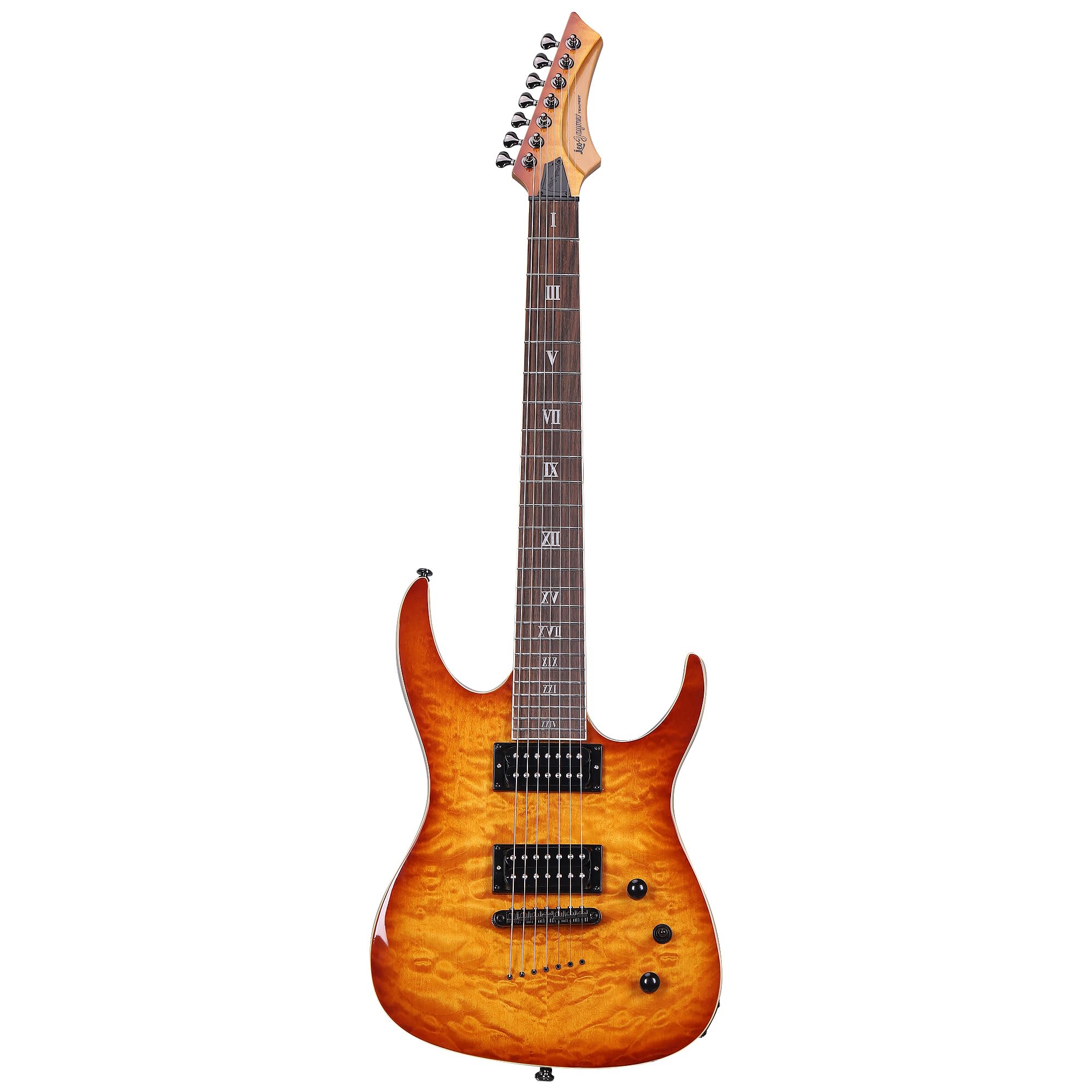 Amazon.com: Leo Jaymz Tempest 7-String Electric Guitar, Mahogany