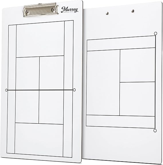 Murray Sporting Goods Dry Erase Coaches Clipboard | Double-Sided Dry Erase White Board