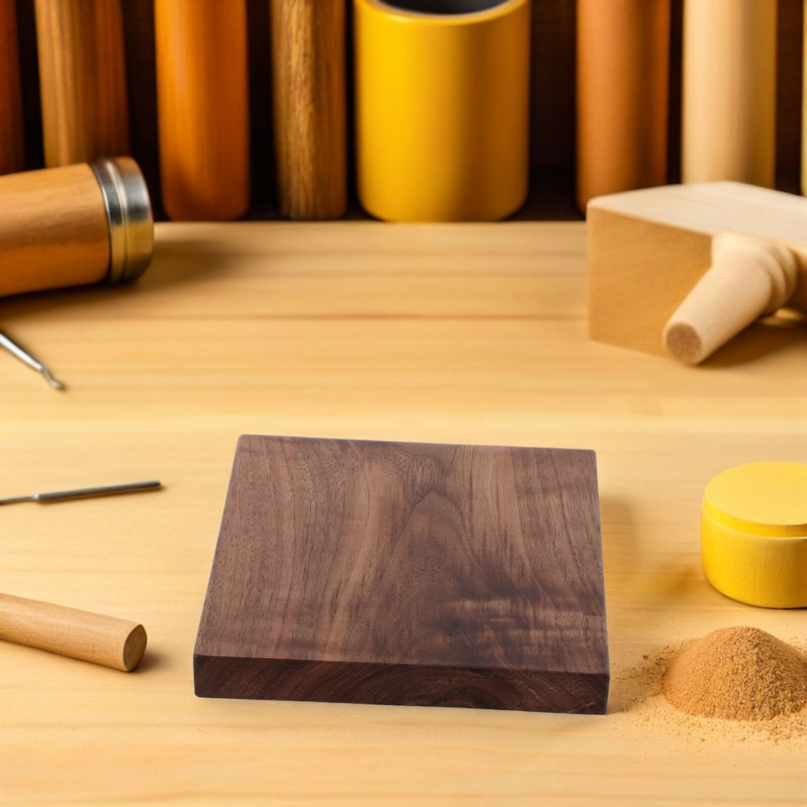 Tableros de Nogal Decorativos de Veta Natural, Madera Maciza Resistente para Bricolaje y Decoración de Interiores