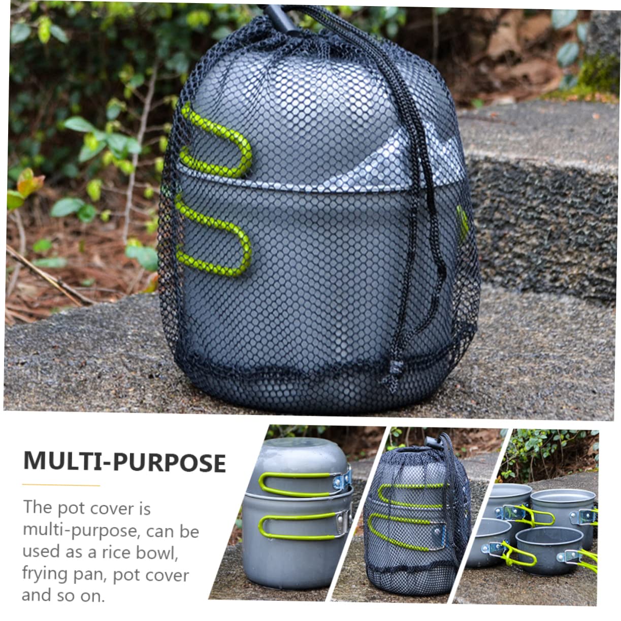 VICASKY 1 Set Outdoor Camping Cookware Portable Oxide Cooking Pan for People Easy to Clean with Insulated Handles for Picnic and Camping Adventures