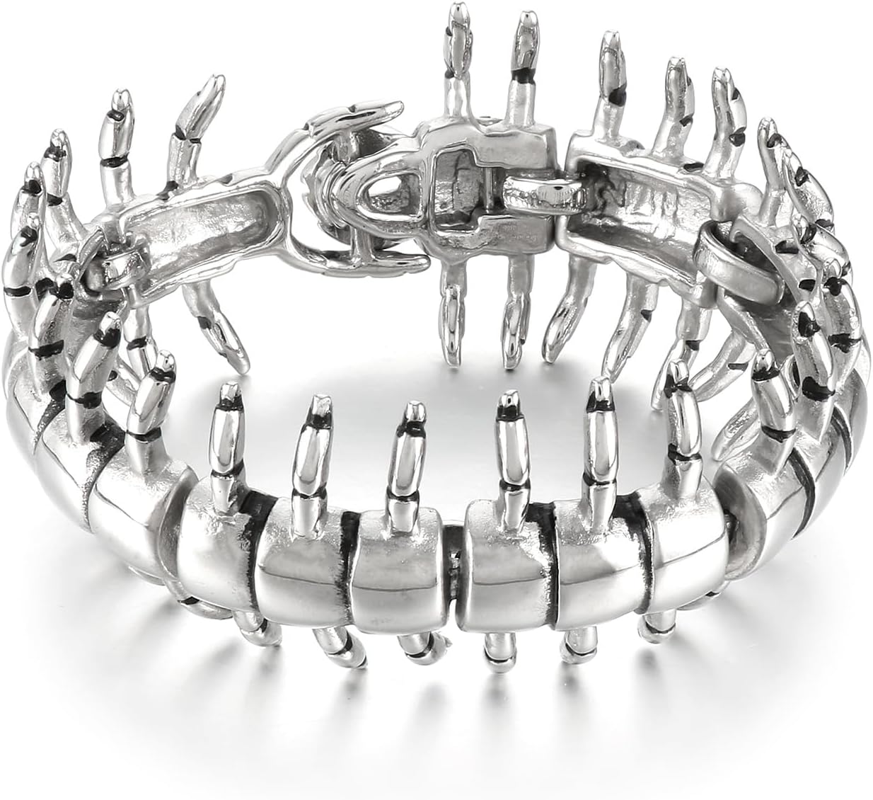 316L Stainless Steel Scorpion Centipede Mens Bracelet Bangle Vintage Punk Silver Black Gold Bracelet for Men Polished Mens Jewelry Gift for Him