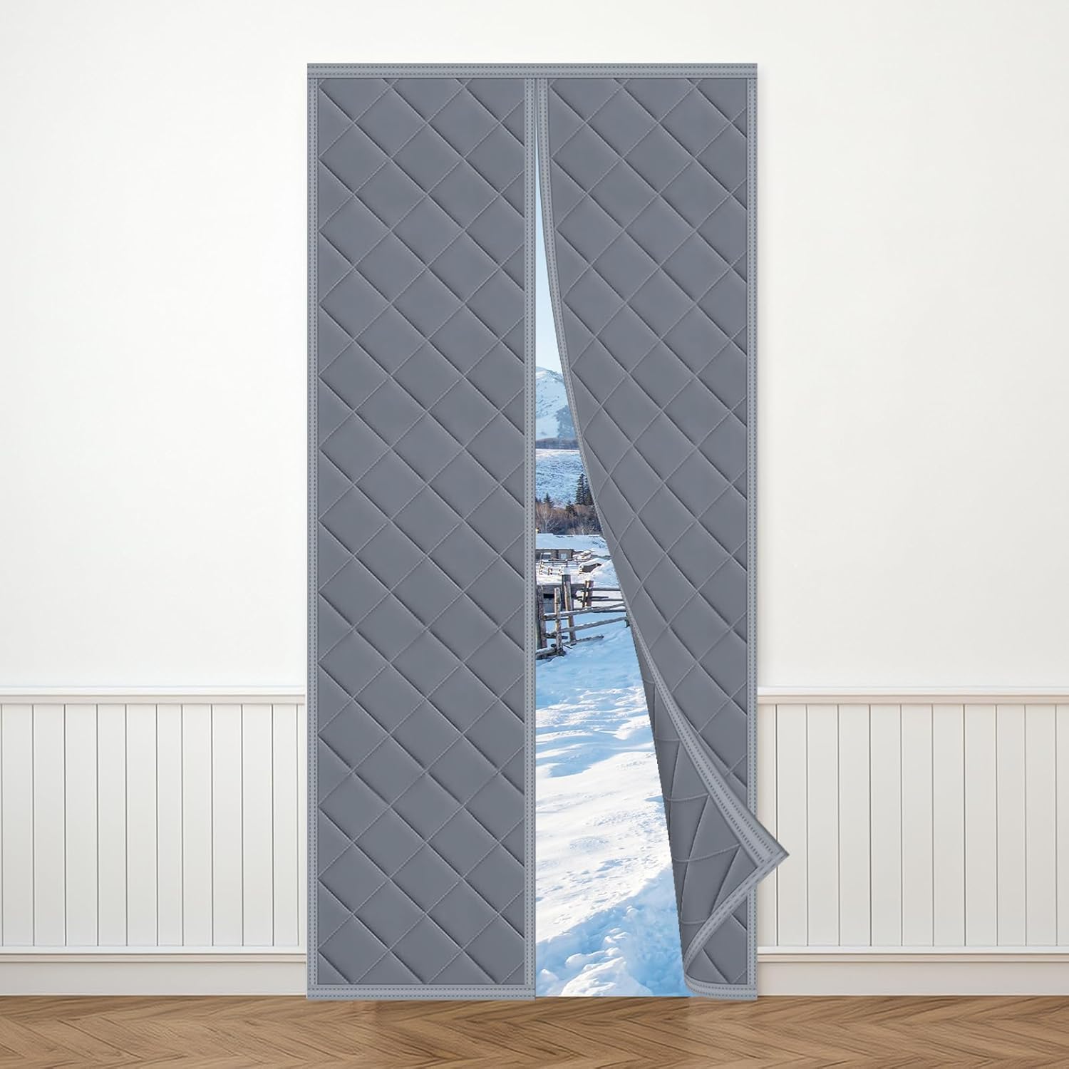 Magnetic Thermal Insulated Door Curtain, Fits Door Size Up to 38" x 82 ...