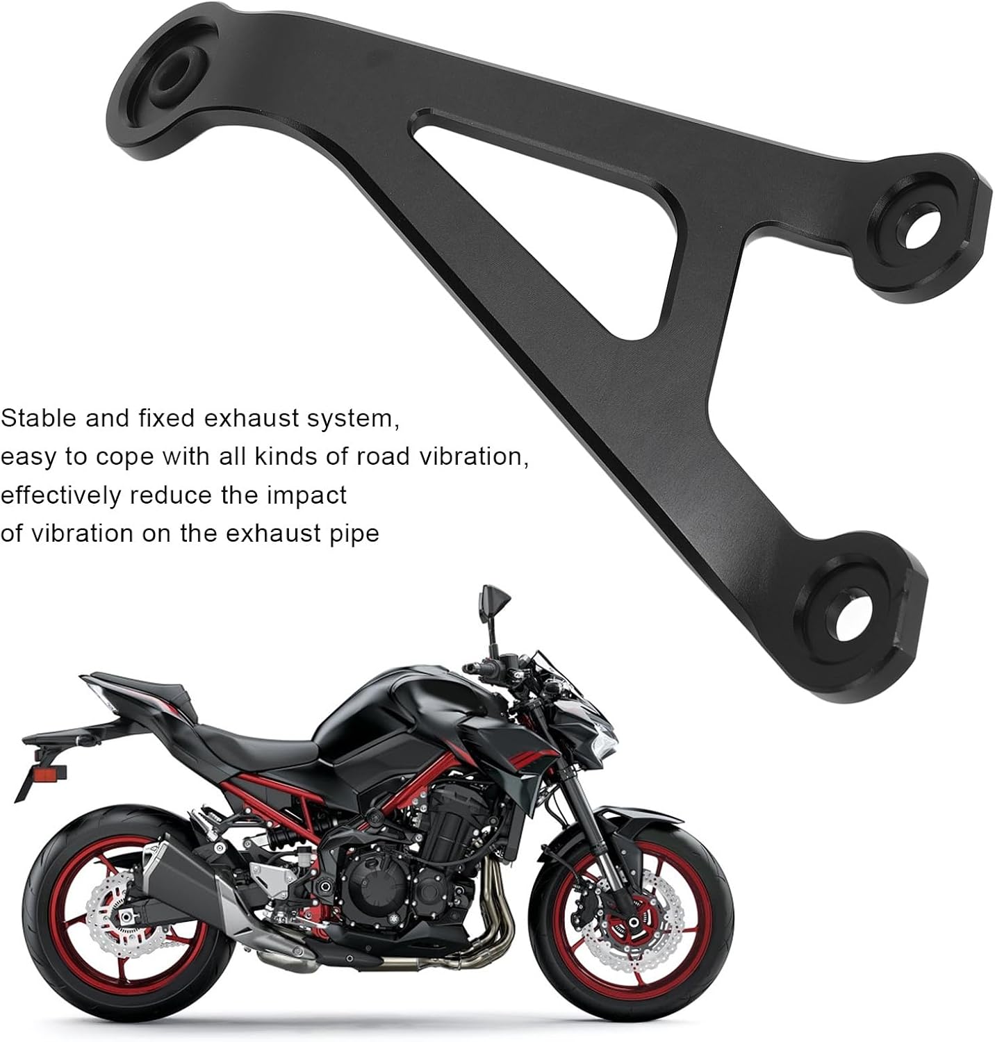 Motorcycle Exhaust Hanger Bracket, CNC Aluminum, High Strength, Secure Mounting, Fit for Kawasaki Z 900 Z900 2017-2023, Reduces Vibration Impact, Enhances Exhaust System Stability。