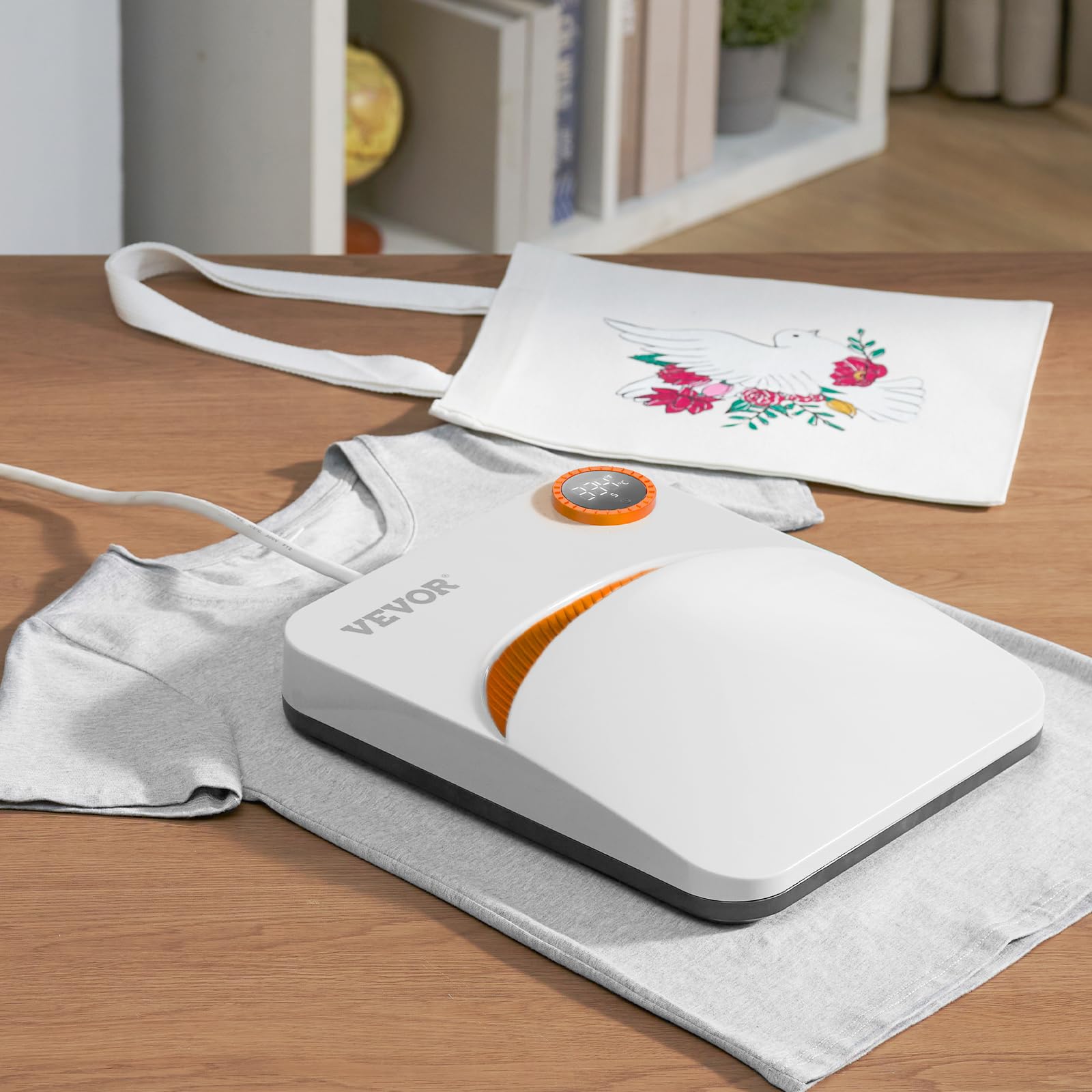 VEVOR Prensa de Calor, 15 x 18 cm, Máquina de Prensado en Caliente por Transferencia por Sublimación Multifuncional Prensa Fácil de Planchar para Camisetas, Bolsos, Almohadas