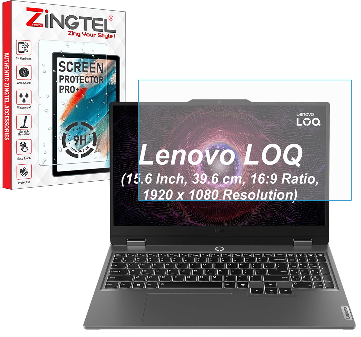 Screen Protector Compatible With Lenovo LOQ 15 (15.6 Inch, 39.6 cm, 16:9 Ratio, 1920x1080 Resolution Laptop) Flexible Fiber 9H Hardness Screen Protector Not a Tempered Glass
