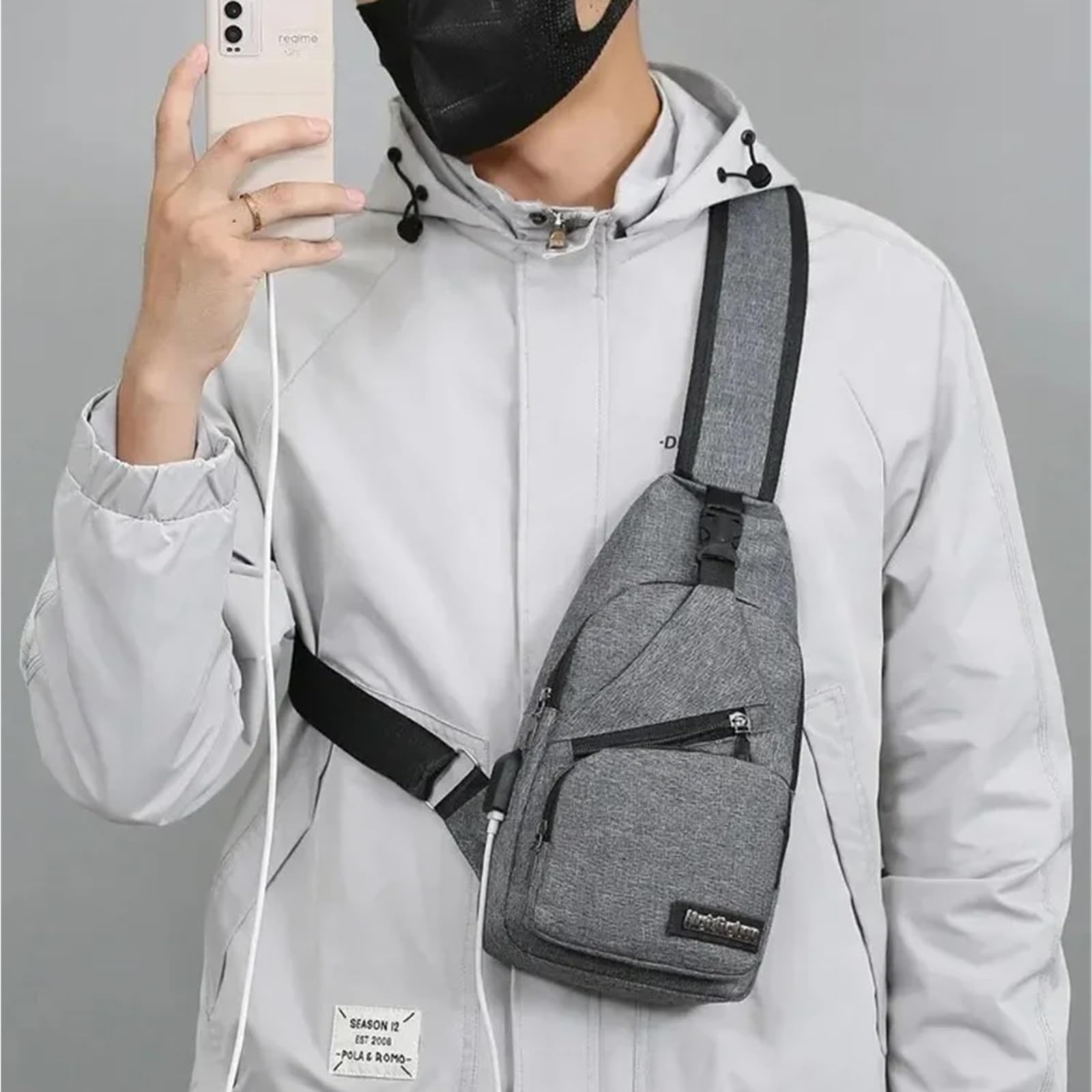 Torba na klatkę piersiową męska torba crossbody na jedno ramię duża pojemność sporty na świeżym powietrzu wypoczynek moda mała torba na ramię plecak męski