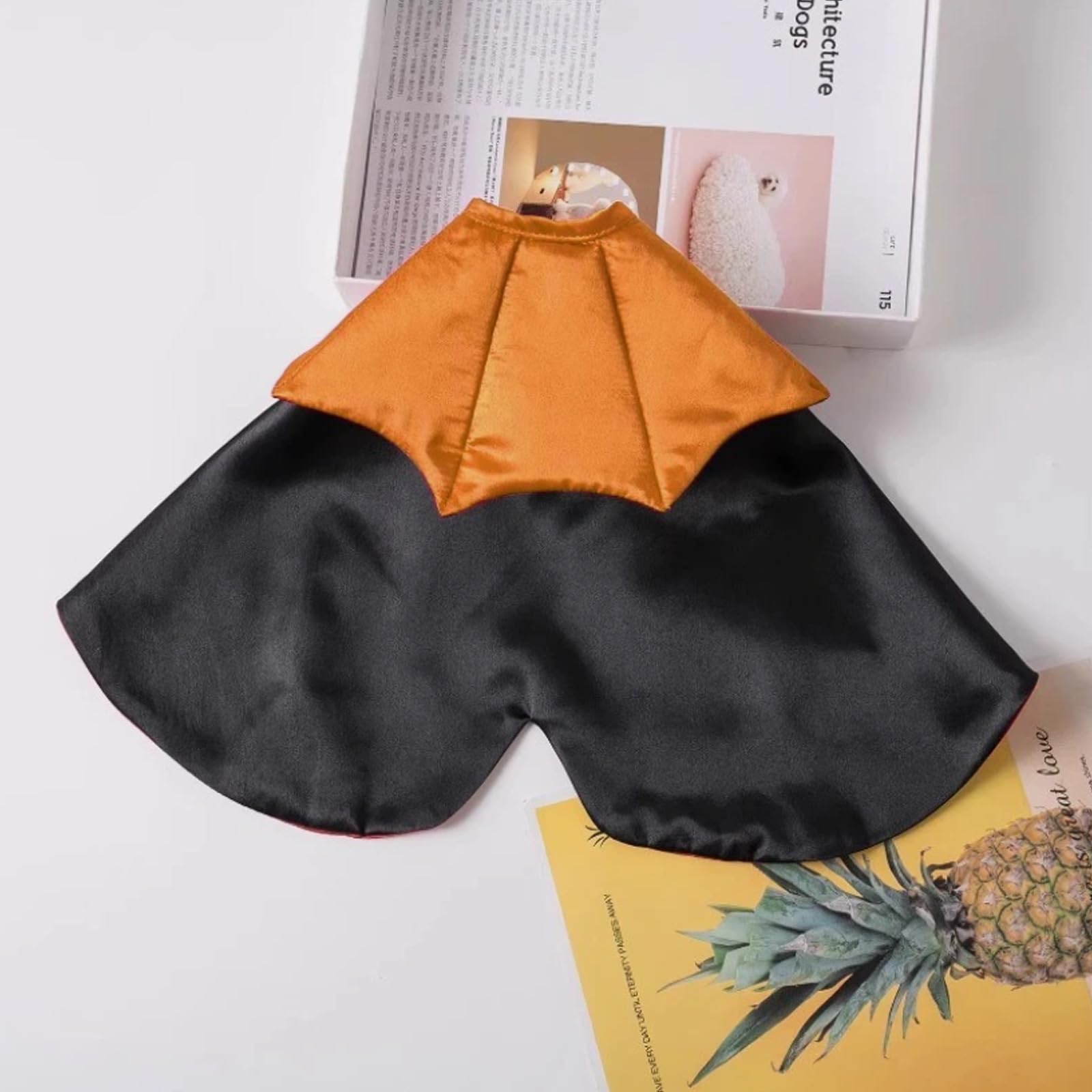 Ling & Bai Halloween Dog Cat Costume Funny Cats Cape Vampire Cloak Pet Cosplay Apparel Outfit Decor Accessories for Puppy Kitten (Orange) - Image 2