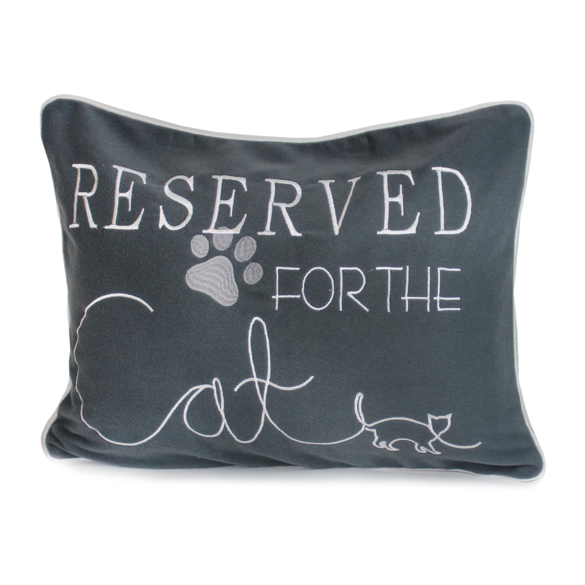 Peggy Wilkins Reserved for Cat Decorative Cushion 32 x 44 cm – Soft Fleece Feel Rectangle Scatter Cushion with Removable Cover, Hidden Zip & Inner, Machine Washable Sofa Cushion