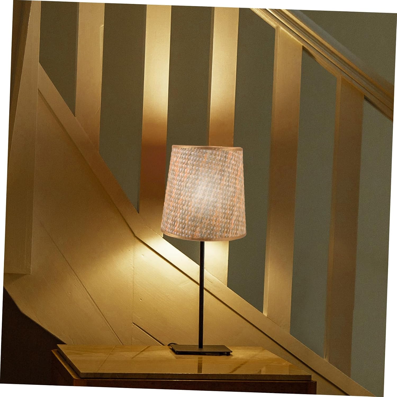 Zerodeko Colorful PVC Fabric Cone Lampshade for Bedroom Woven Design Replacement Light Cover Simple Lamp Shade for Table and Floor Lamps Home Decor