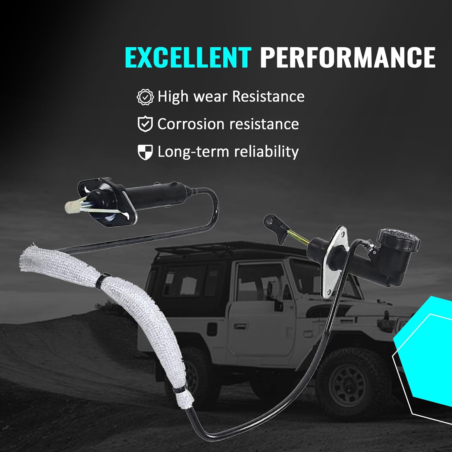 CC649005 Clutch Master And Slave Cylinder Assembly compatible with Ford F350 F59 Commercial Stripped Chassis F Super Duty 1993-1997 F250 1993-1996 7.3L 7.5L V8 136.65513