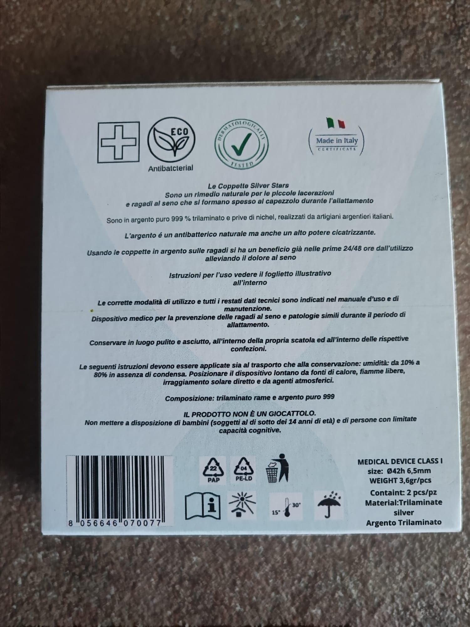 Paracapezzoli in Argento, Coppette Seno per Capezzoli, Copricapezzoli d'Argento,Protezione Senza Nichel.