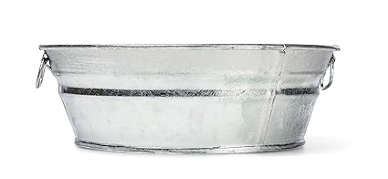 Behrens, Silver 102LFT 2 Qt. Hot Dipped Steel Low Flat Tub, 2 Quart