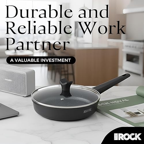 Miniatura 9 de THE ROCK SOHO - Sartén antiadherente de 8 pulgadas con tapa, nada se pega, nunca se deforman, dura más tiempo, sartén saludable con mango resistente