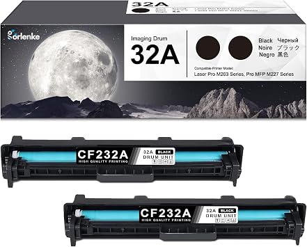 32A Imaging Drum Black Extra High-yield 2-Pack 32A Drum Unit Replacement for HP 32A Imaging Drum CF232A Works with MFP M227 M227fdw M227fdn M227sdn M203 M203dw M203d M203dn Printer No Toner Included