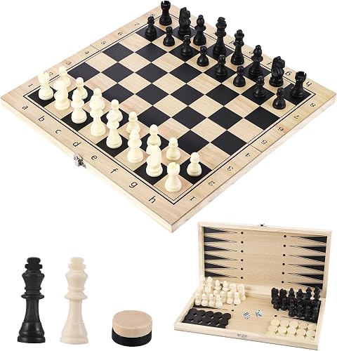 Jeu d'Échecs en Bois 3 en 1 
