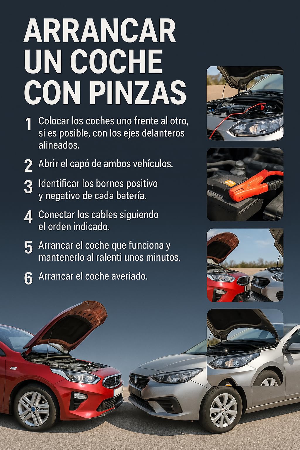 AUTOZOCO Pinzas de Batería de Coche y Motos, Cable de Arranque para Batería de Coche, Pinza de Arranque, Pinza Cocodrilo, Longitud 2.5 Metros, Incluye Bolsa Transporte, Cable 35 mm2, Pinzas 2000 A