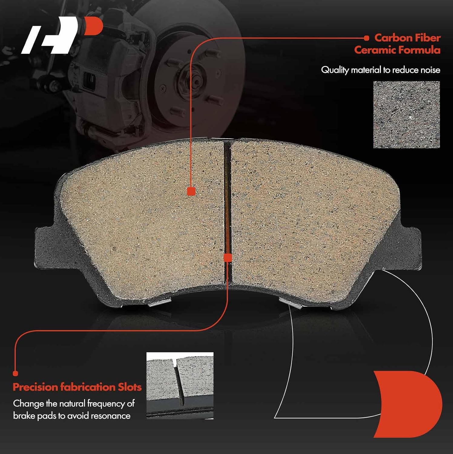 A-Premium 11.02 inch (280.1mm) Front Vented Disc Brake Rotors + Ceramic Pads Kit Compatible with Select Hyundai and Kia Models - Accent 2018-2020, Rio 2017-2018/2021-2022, 6-PC Set