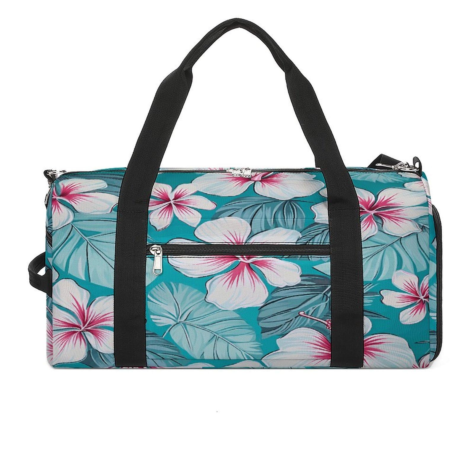 Turnbeutel für Damen und Herren, tropischer Hibiskusblumen-Druck, Turnbeutel, wiederverwendbar, Turnbeutel mit Schuhfach, Stil, Einheitsgröße, modern, Stil:, Einheitsgröße, Modern