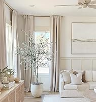 Vista 7 de INOVADAY Cortinas 100% opacas de 63 pulgadas de largo, juego de 2 paneles de lino con pestaña trasera, bolsillo para barra, cortinas opacas