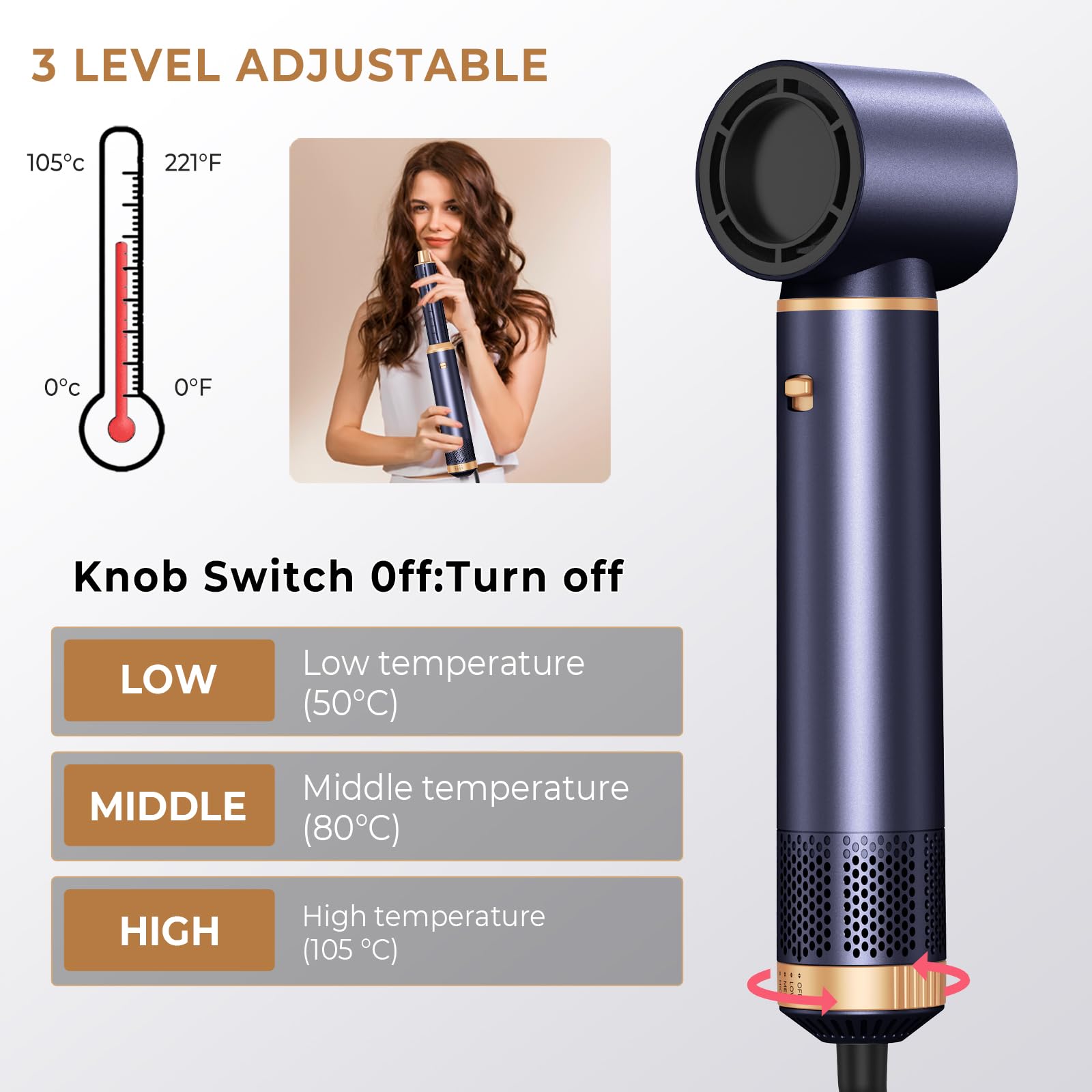 UKLISS Air Styler Seche Cheveux 5 en 1, Brosse Soufflante Ionique, Boucleur d'air Boucleur a Cheveux, Hair Styler Multifonctionnelle Professionnel, Hair Dryer Brush