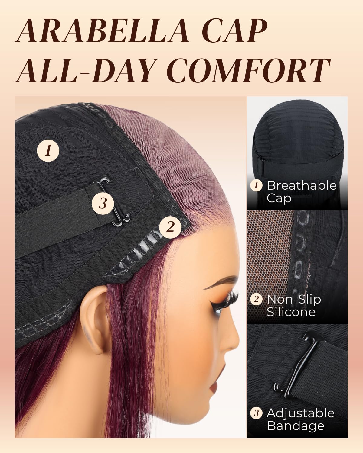 Arabella 5x6 Burgundy Bob Wig Human Hair Wear and Go Glueless Wigs Human Hair Pre Plucked with Natural Hairline 210% Density Glueless Bob Wigs Human Hair Pre Cut Short Burgundy Wig (12inch, bob wig)