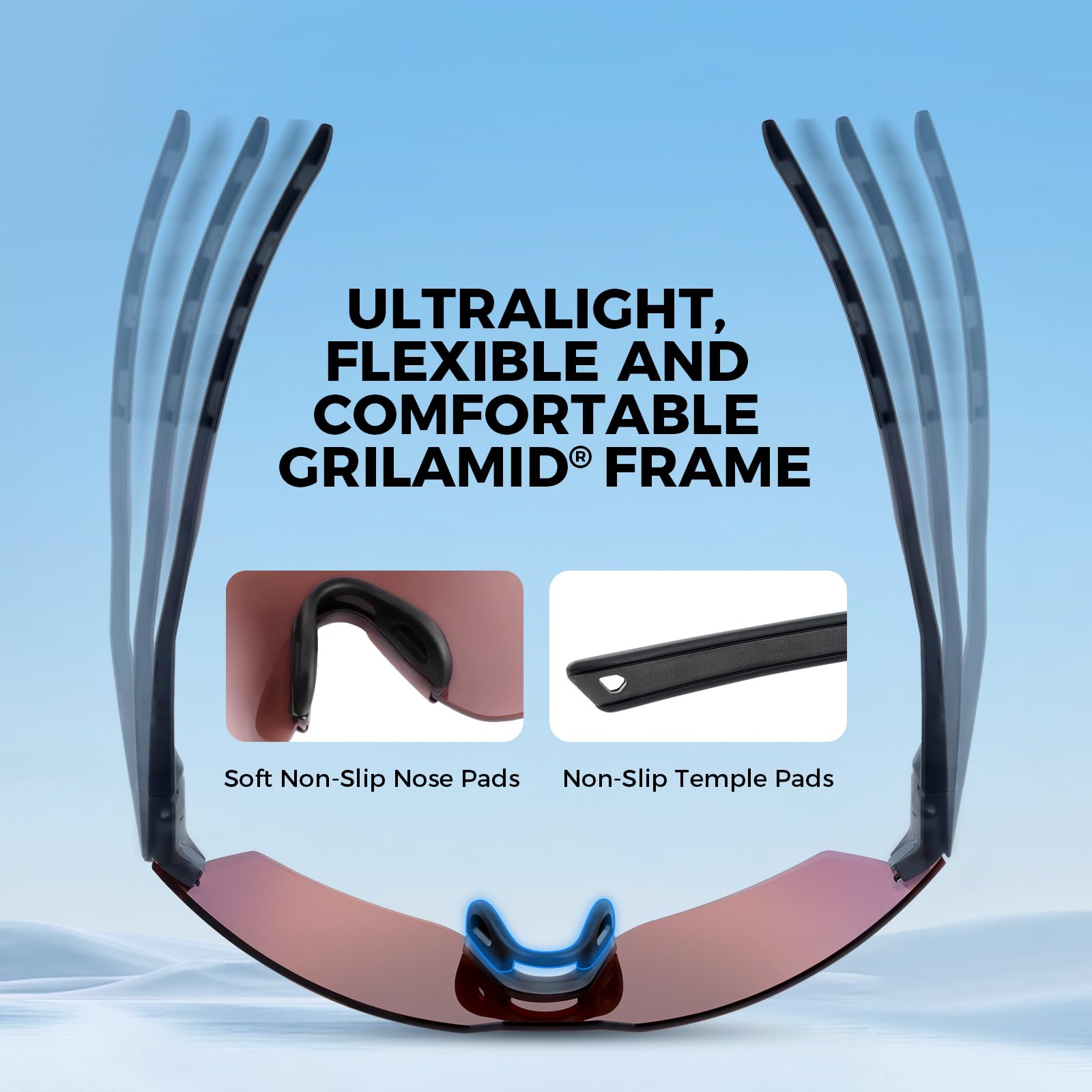 KastKing Tarkio Lunettes de soleil polarisées pour la pêche, grandes lentilles en polycarbonate, design enveloppant, protection UV400, lunettes de soleil de sport