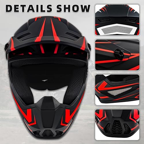 Miniatura 6 de Casco de motocross para jóvenes, cascos de bicicleta de tierra para niños, cascos de motocicleta todoterreno, bicicleta de montaña, BMX, MX,