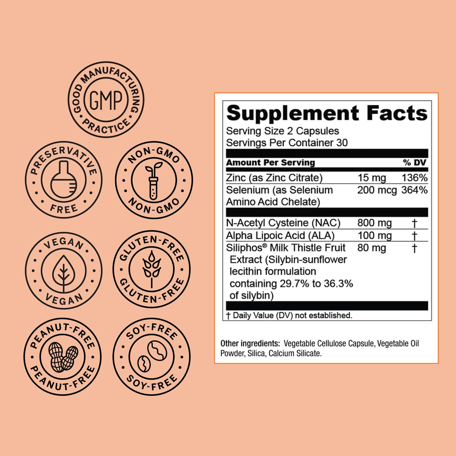 LiverWell Liver Cleanse, Rejuvenation, Metabolic Support - Liver Supplement for Liver Health w/Highly Bioavailable Milk Thistle Extract, N-Acetyl Cysteine, Alpha Lipoic Acid, Zinc, Selenium - 60 Caps — Amazon image 9