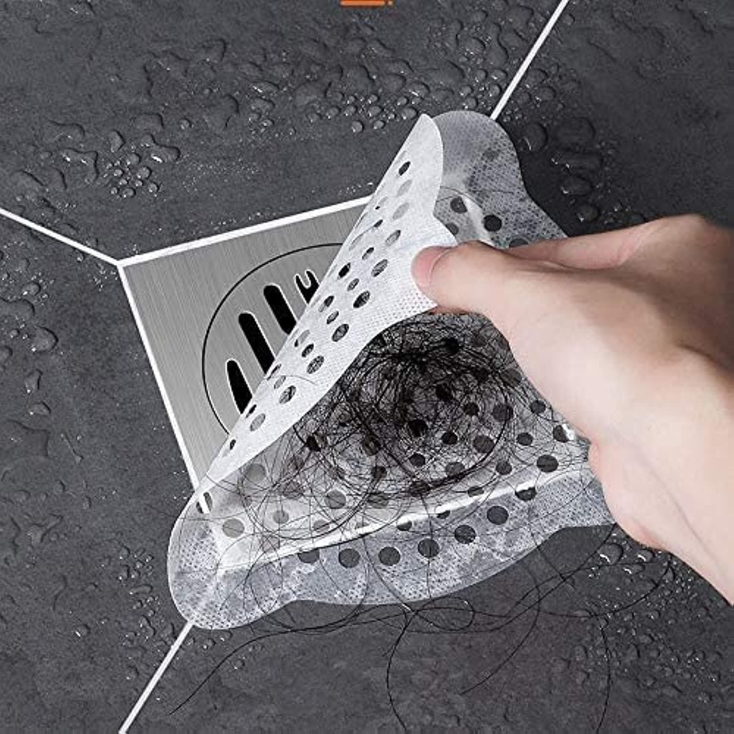 REVHQ 60 Pack Disposable Shower Drain Cover Hair Catcher Shower Drain