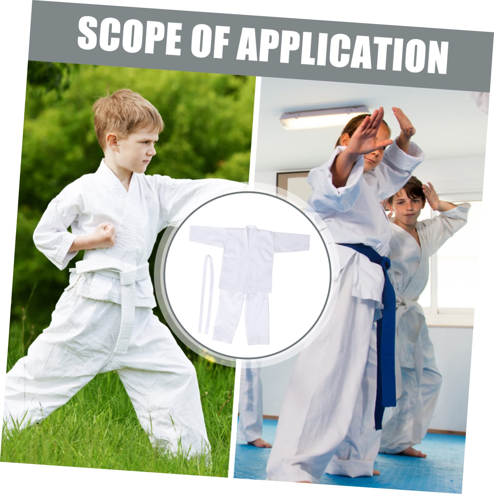 Kimono da Karate Bianco per Adulti e Ragazzi, Tessuto Misto Cotone, Comodo ed Elastico, per Allenamento Quotidiano e Arti Marziali