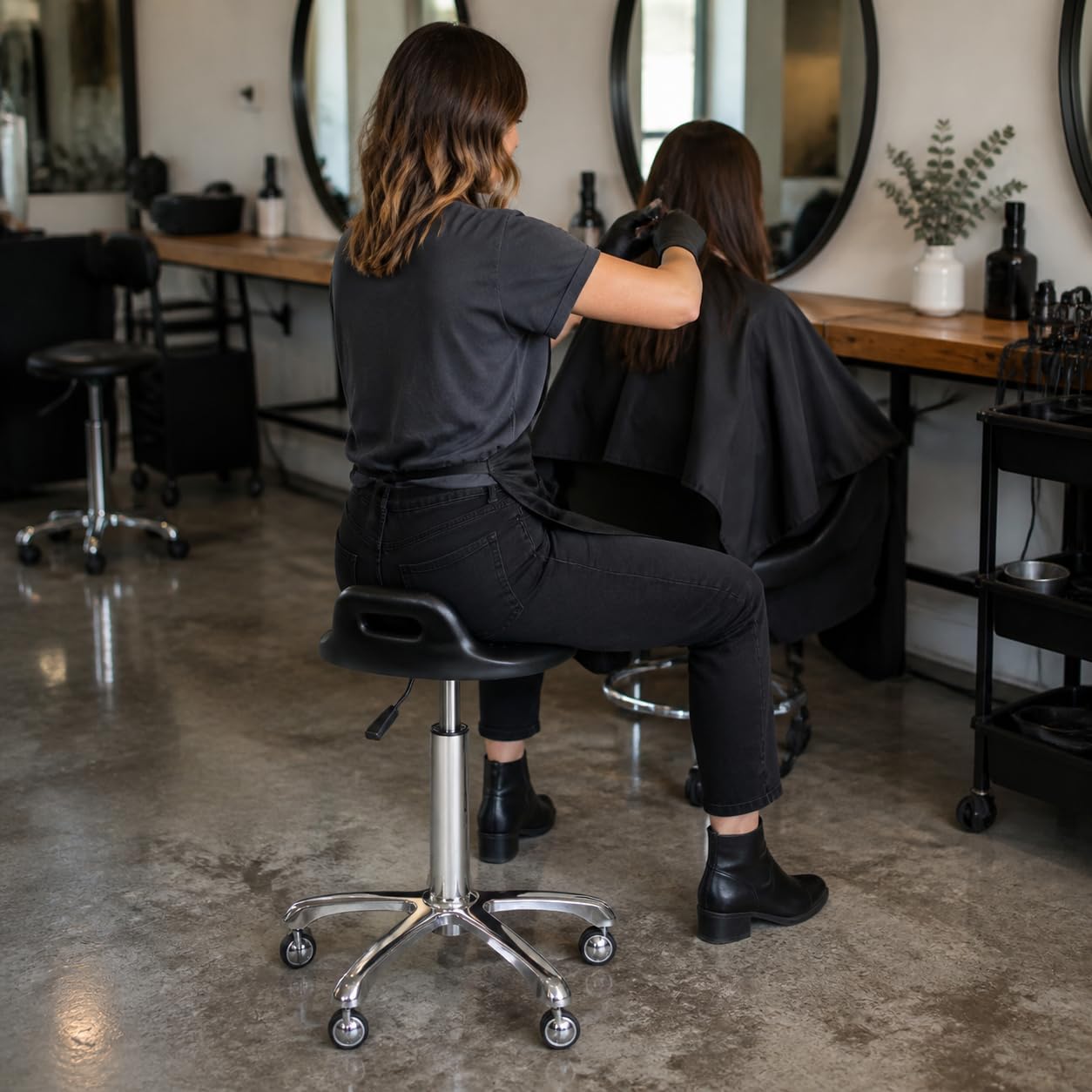 Tabouret Coiffeur Réglable Hauteur