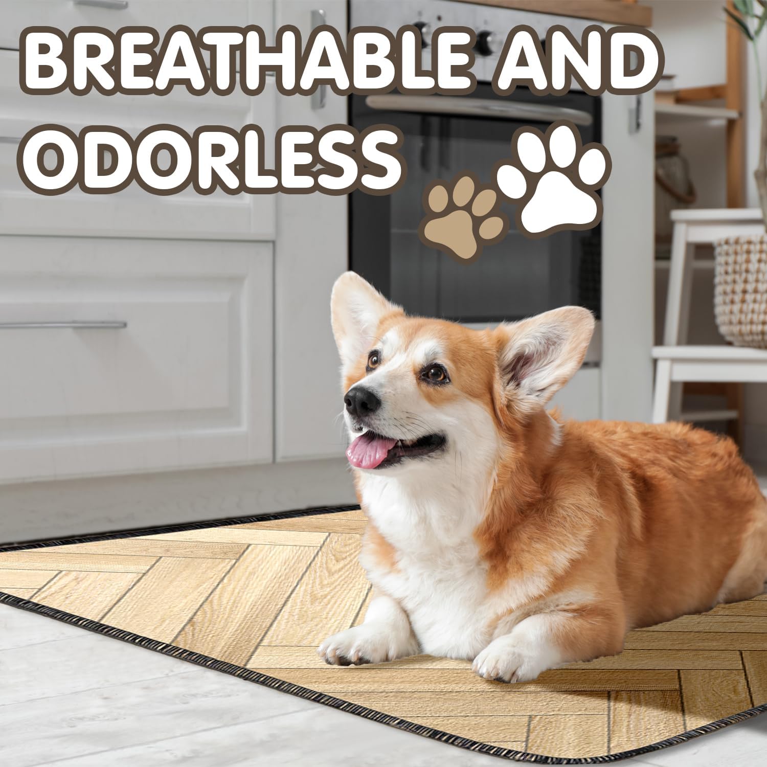 2PC Reusable Potty Pads for Dog-Washable Pee Pads for Floors/Couch/Bed and Crates-with Wood Non-Slip Potty Pads for Training 36"x24"
