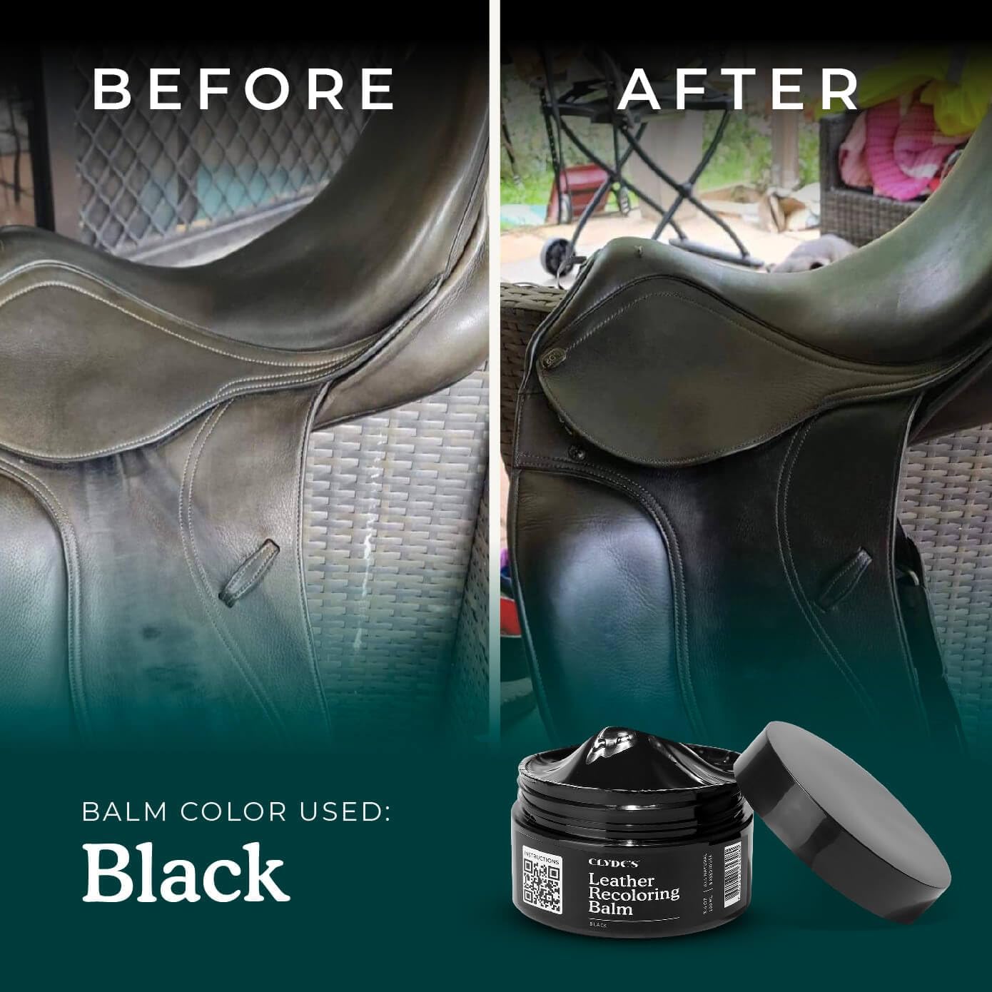 Clyde's™ Recoloring Balm | Non-Toxic Material Dye & Restorer for Furniture, Car Seats, & More | 23 Colors (Black, 100ML) - Image 4