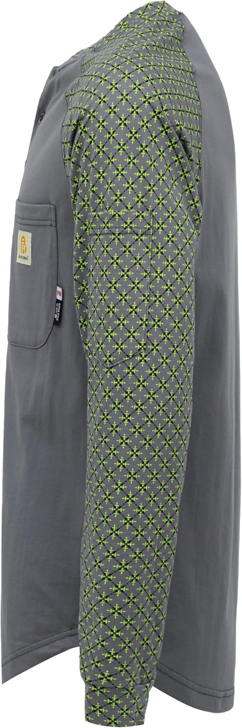 BOCOMAL FR Shirts 6oz Lightweight Flame Resistant Long Sleeve Henley Shirt Fire Retardant Workwear NFPA2112 CAT2 - Image 2