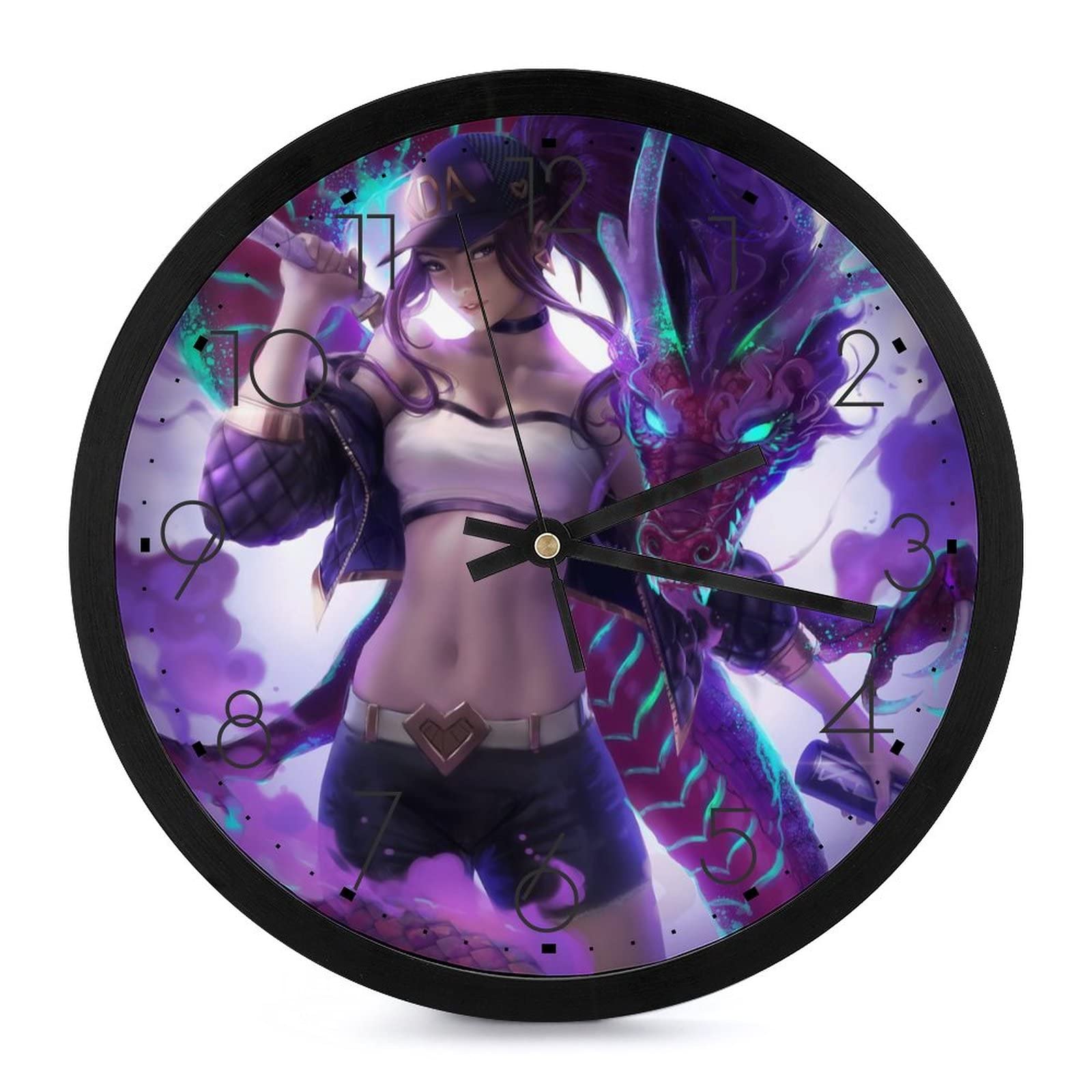 Pendule murale silencieuse dragon moderne de 25.4cm pour un espace sans tic-tac