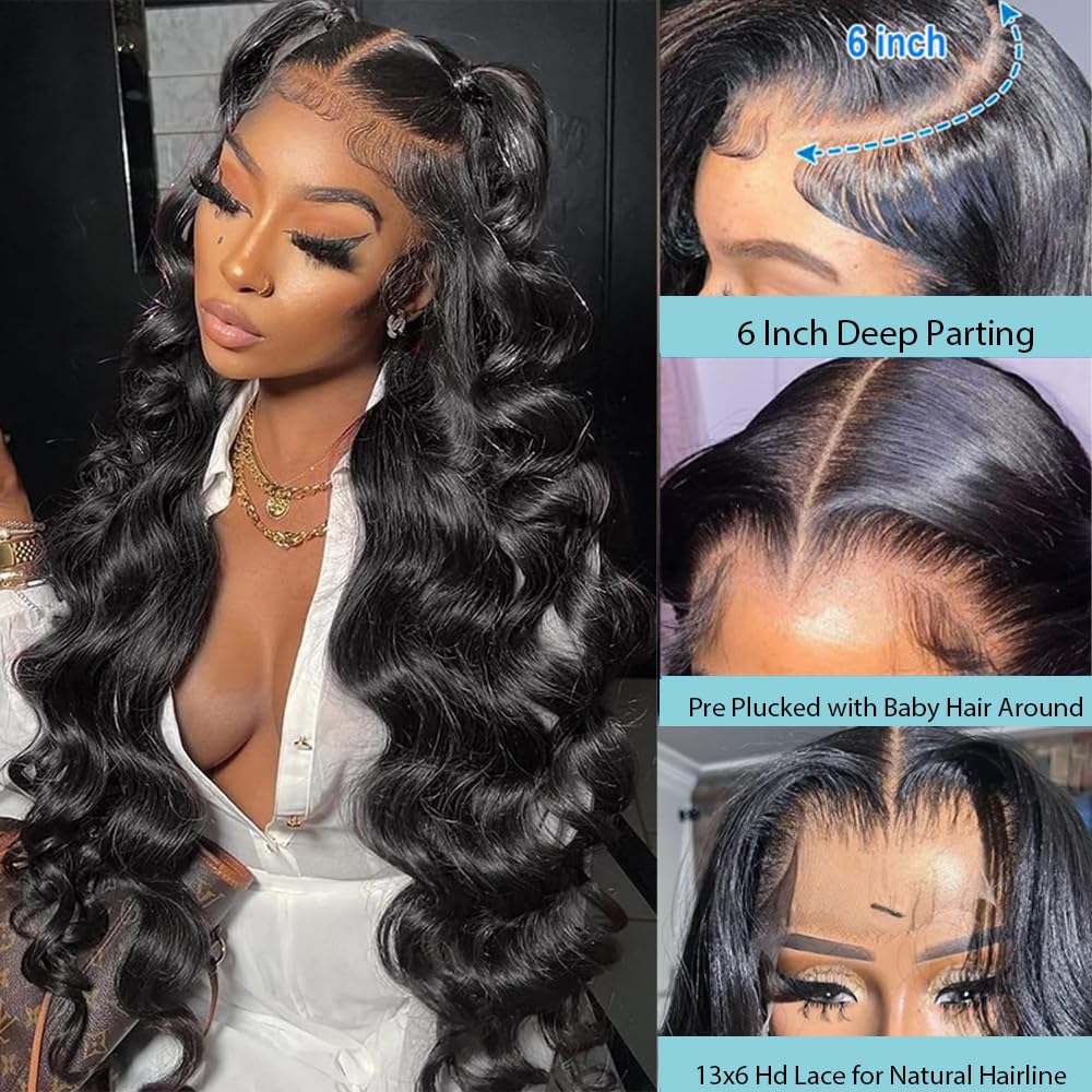 Amazon.com : iesste 28Inch 13X6 Body Wave Lace Front Wigs 