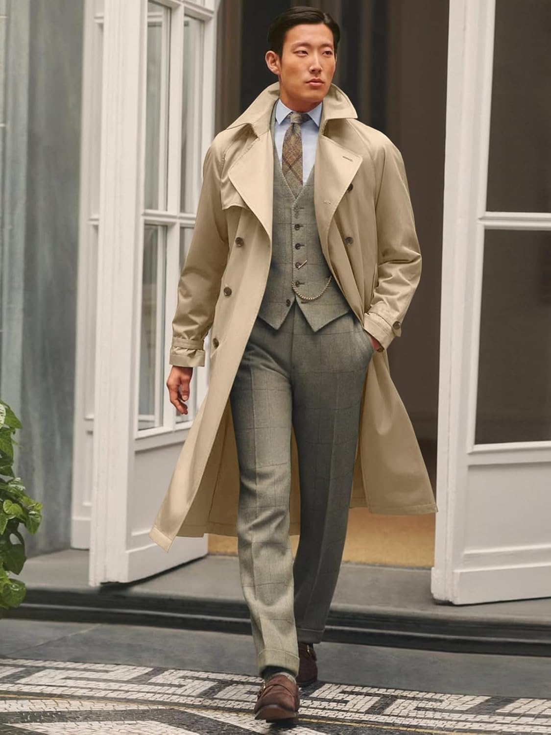 Runcati Sobretudo masculino trench coat transpassado lapela entalhada casual com cinto corta-vento outono clássico casaco longo em promoção! Veja a oferta e mais achadinhos de Alfaiataria & Formal 4 Hoje é o melhor dia para comprar Runcati Sobretudo masculino trench coat transpassado lapela entalhada casual com cinto corta-vento outono clássico casaco longo com aquele preço maroto! Promoção! Aproveite a oferta! 4