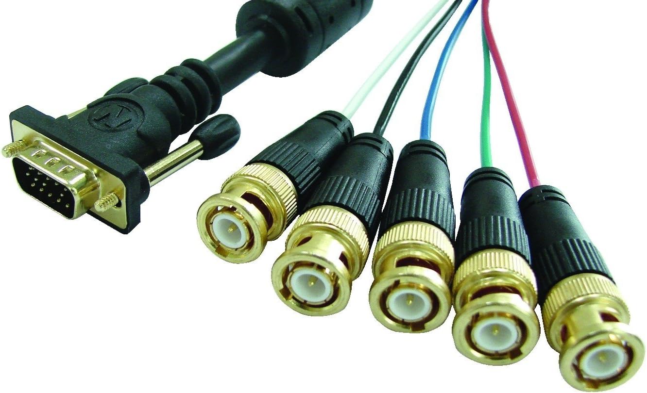 MAPLIN VGA to BNC Cable 1.5m Double Cable Shielding 1080p HD Resolution TV New