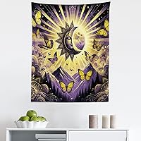 Vista 91 de Ambesonne Tapiz de palmera, impresión de imagen de atardecer tropical, estilo vintage, playa de verano, para colgar en la pared para dormitorio