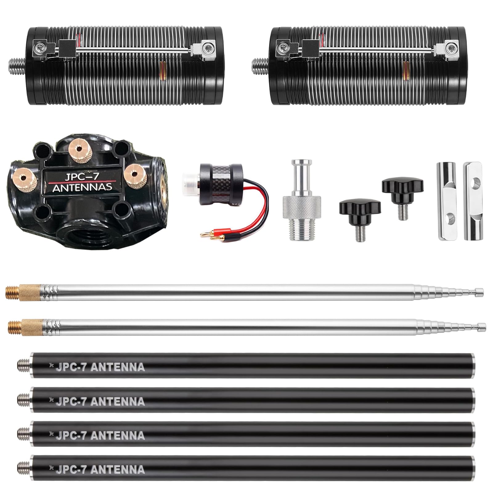 GOOZEEZOO JPC-7 HF Antennas for Ham Radio with Slide Regulator 7MHz-50MHz All Band Hf Vertical Antenna 100W for Outdoor/Balcony/Trip