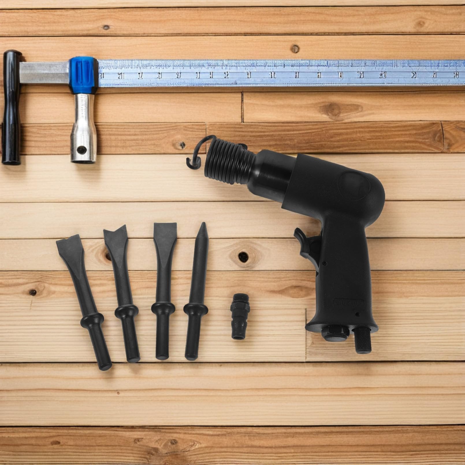 Kit de Martillo Neumático con Cinceles para Trabajo Pesado Herramienta Multifuncional para Reparación de Frenos y Eliminación de Herramienta de Neumática Robusta