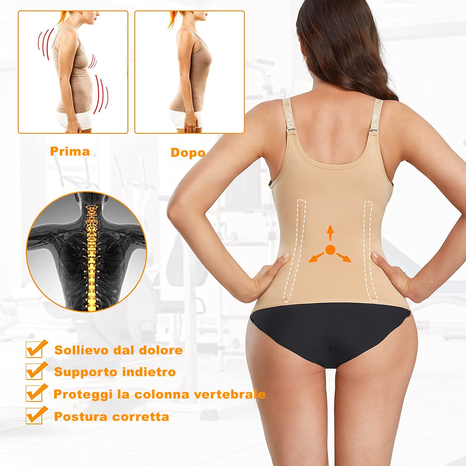 CHUMIAN Donna Corsetto Vita Dimagrante Body Modellante Cintura Intimo Shaper Training Vestiti Shapewear Contenitivo Snellente