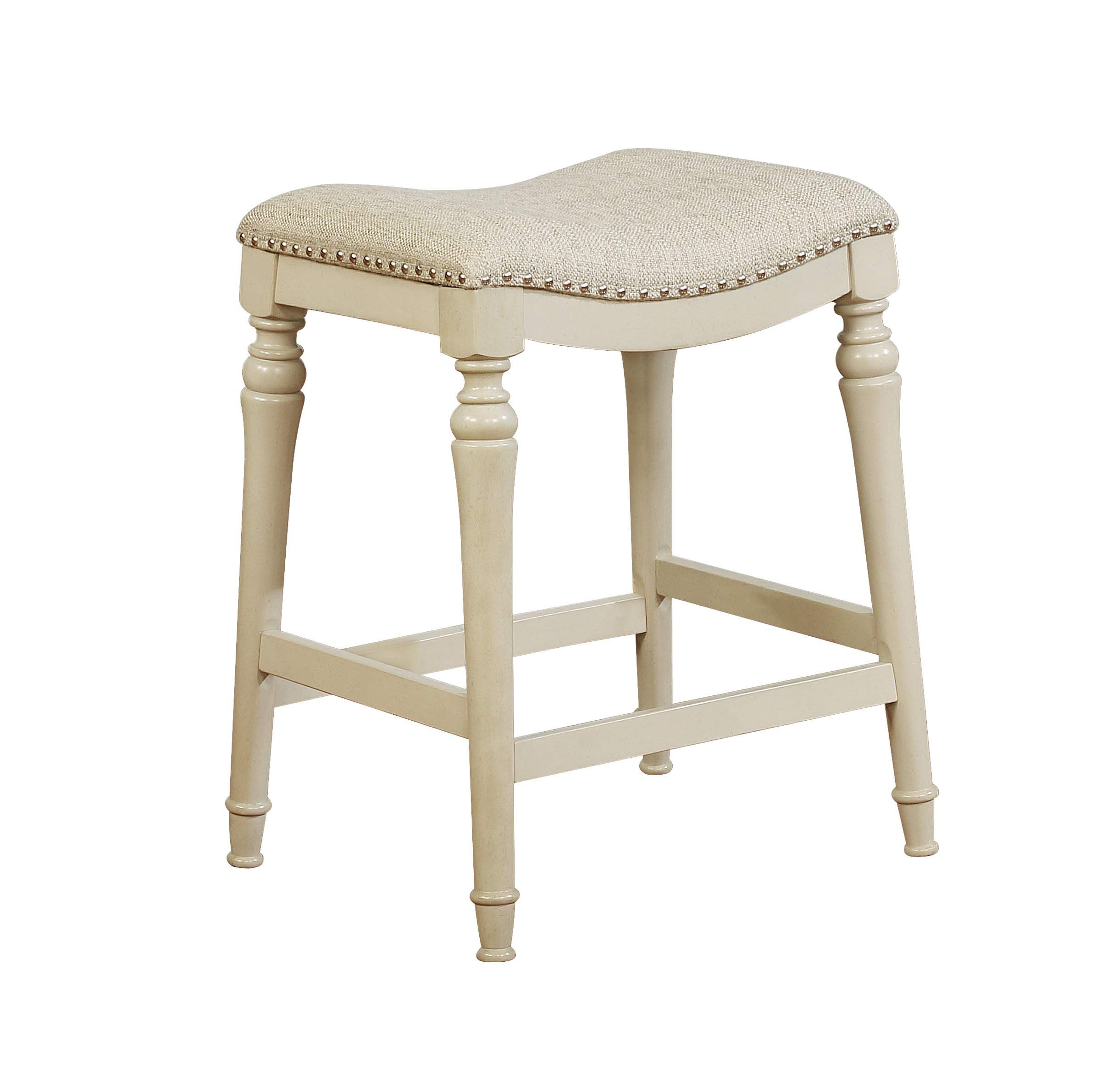 Powell Hayes Counter Stool, White with GreyWash