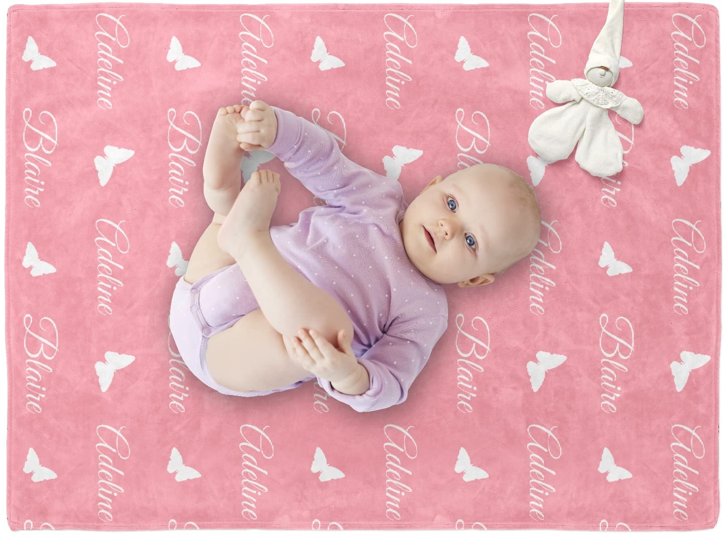 Personalized Baby Blanket With Name & Icon - Custom Plush Blanket For Newborn Or Toddler, 50x60 Inches, Made In USA, Multiple Colors