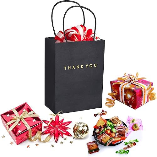 Miniatura 5 de driew Paquete de 50 bolsas de regalo de agradecimiento (5.9 x 3.1 x 8.3 pulgadas), bolsas de papel traseras con asas traseras, bolsas de regalo para