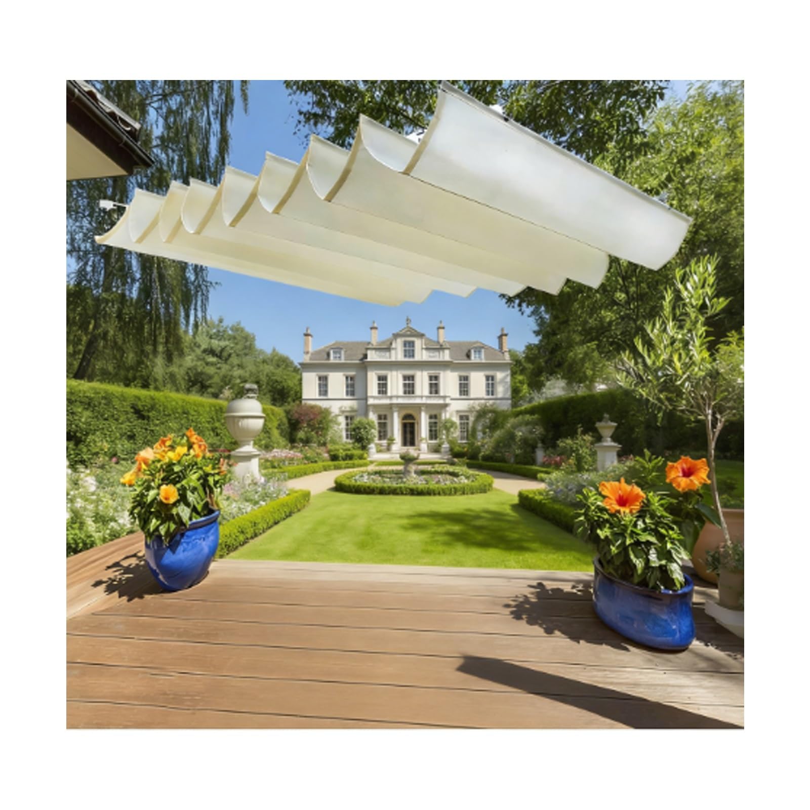 Auvent rétractable pour pergola de jardin - Créez un coin d'ombre frais sur votre terrasse
