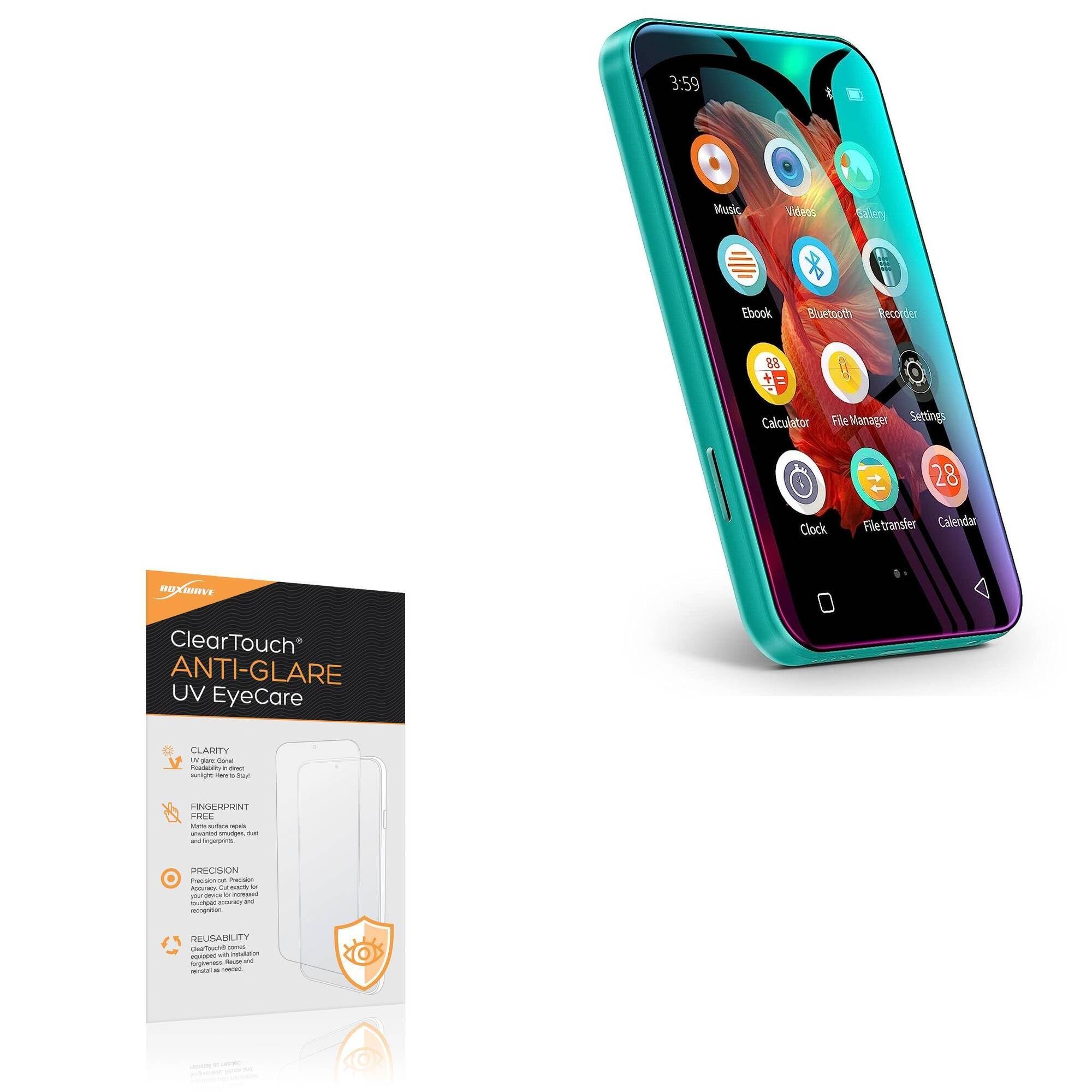BoxWave Screen Protector Compatible with TIMMKOO Q3E MP3 Player - ClearTouch Anti-Glare Anti-UV EyeCare (2-Pack), Filters Out Harmful Blue Light Reduce Fatigue