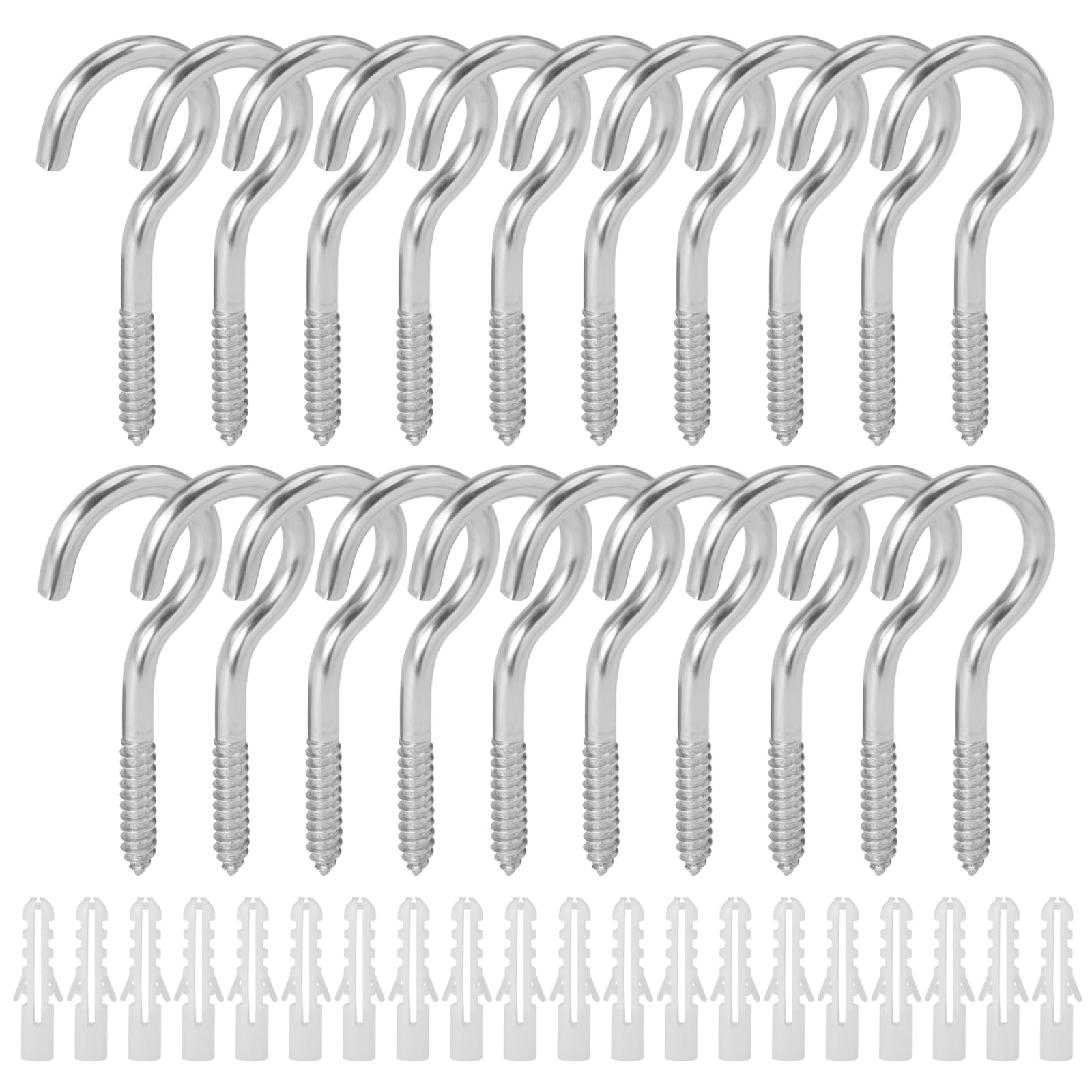 20 Pezzi Ganci Avvitabili in Acciaio Inox, M5 x 65mm Viti per Occhielli Autofilettante per Legno, Pccoli Occhielli a Vite, Bulloni Occhio per Cornici, Oggetti Decorativi e Progetti Artigianali