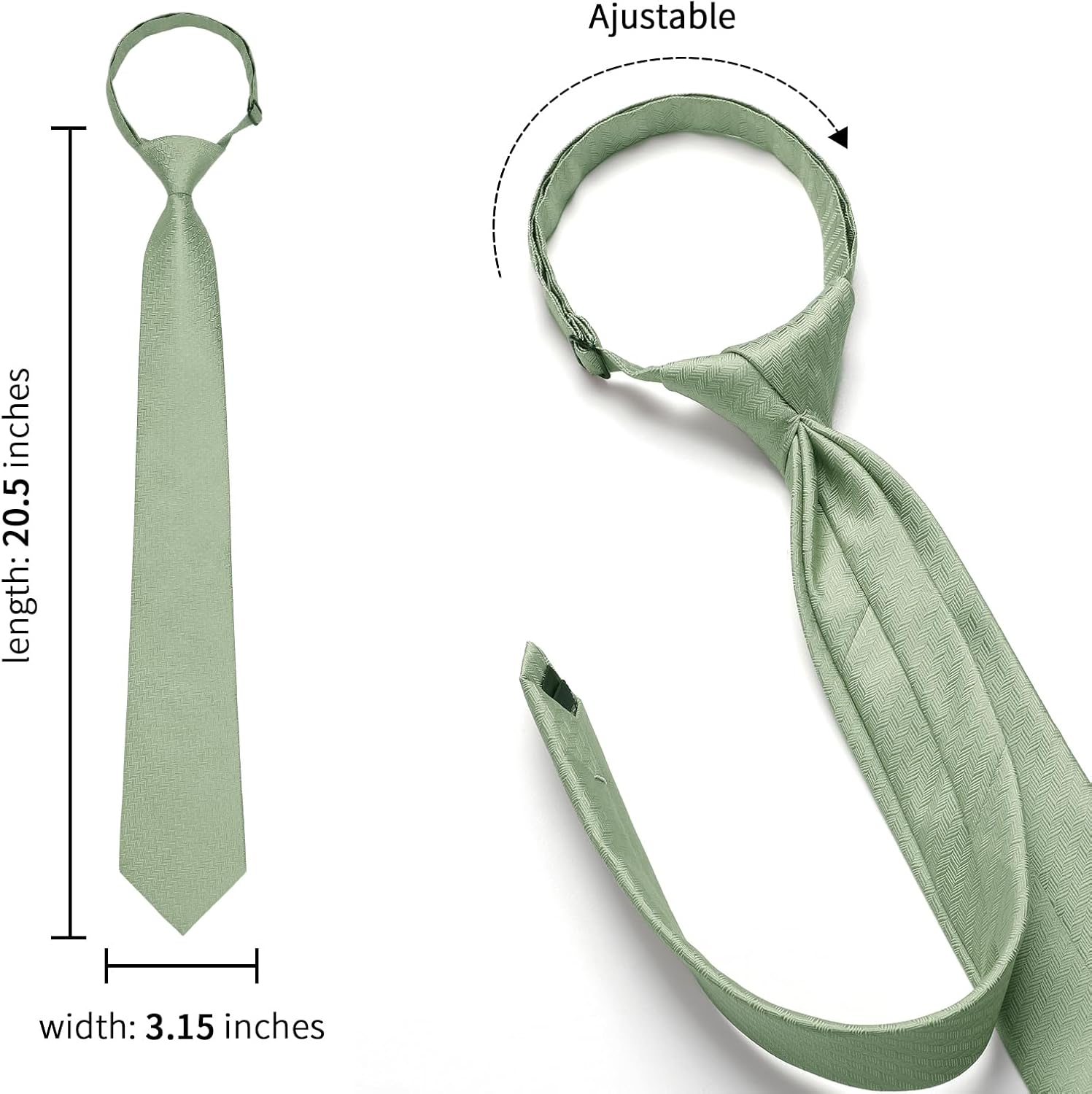 HISDERN Pre Tied Ties for Men Paisley Solid Striped Necktie and Pocket Square Cufflinks Set Formal Wedding Neck Tie - Image 3