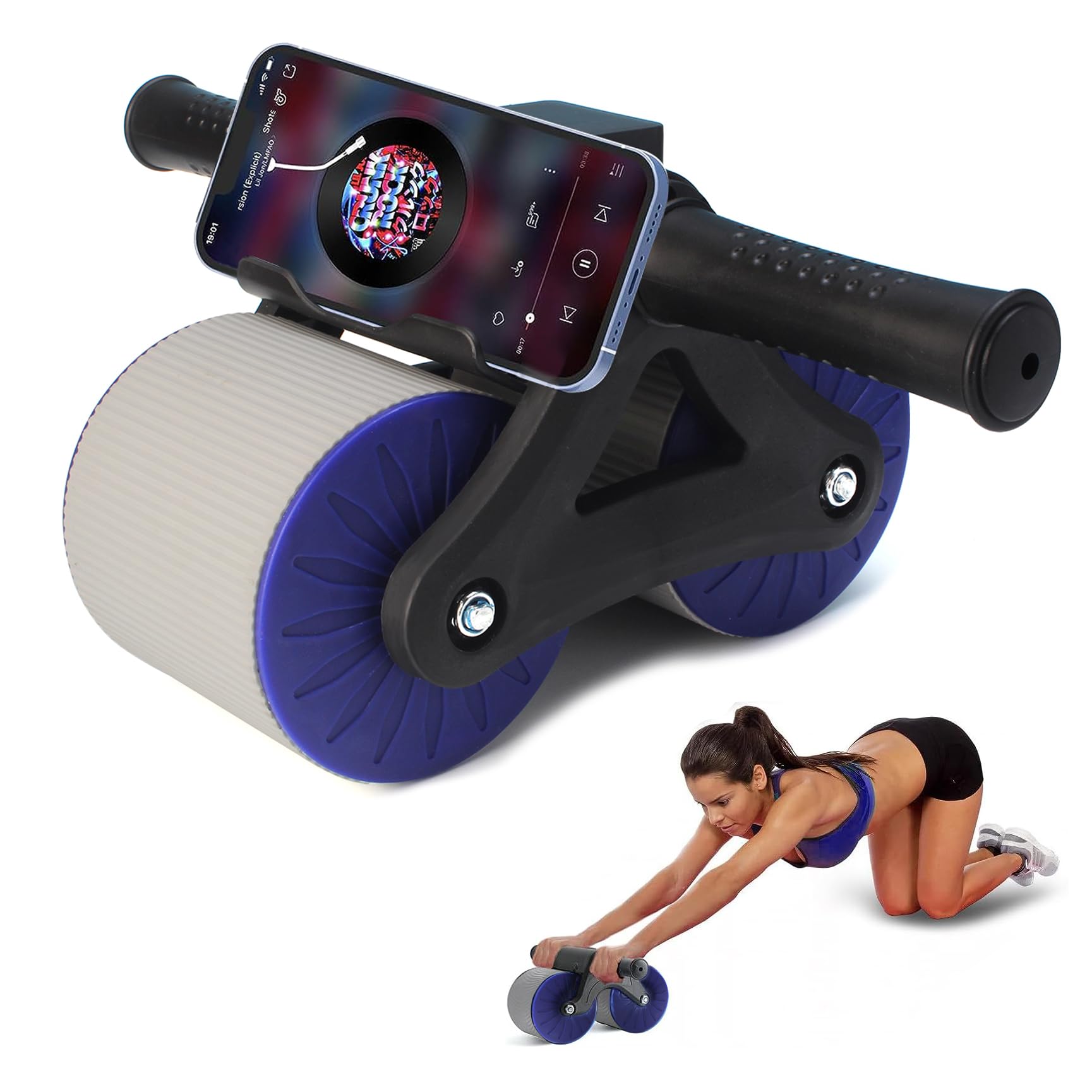 Automatic Rebound Abdominal Wheel, Ab Roller Wheel with Automatic Rebound Assistance Resistance Springs Ergonomic Handle, Ab roller with elbow support, Abdominal exercise roller, Ab Wheel Roller for